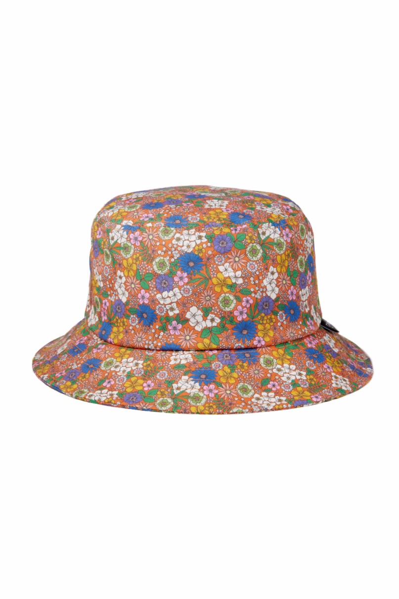 Flower Cotton Bucket Hat-ORANGE