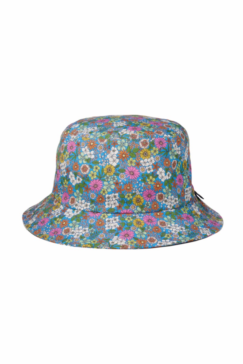 Flower Cotton Bucket Hat-BLUE