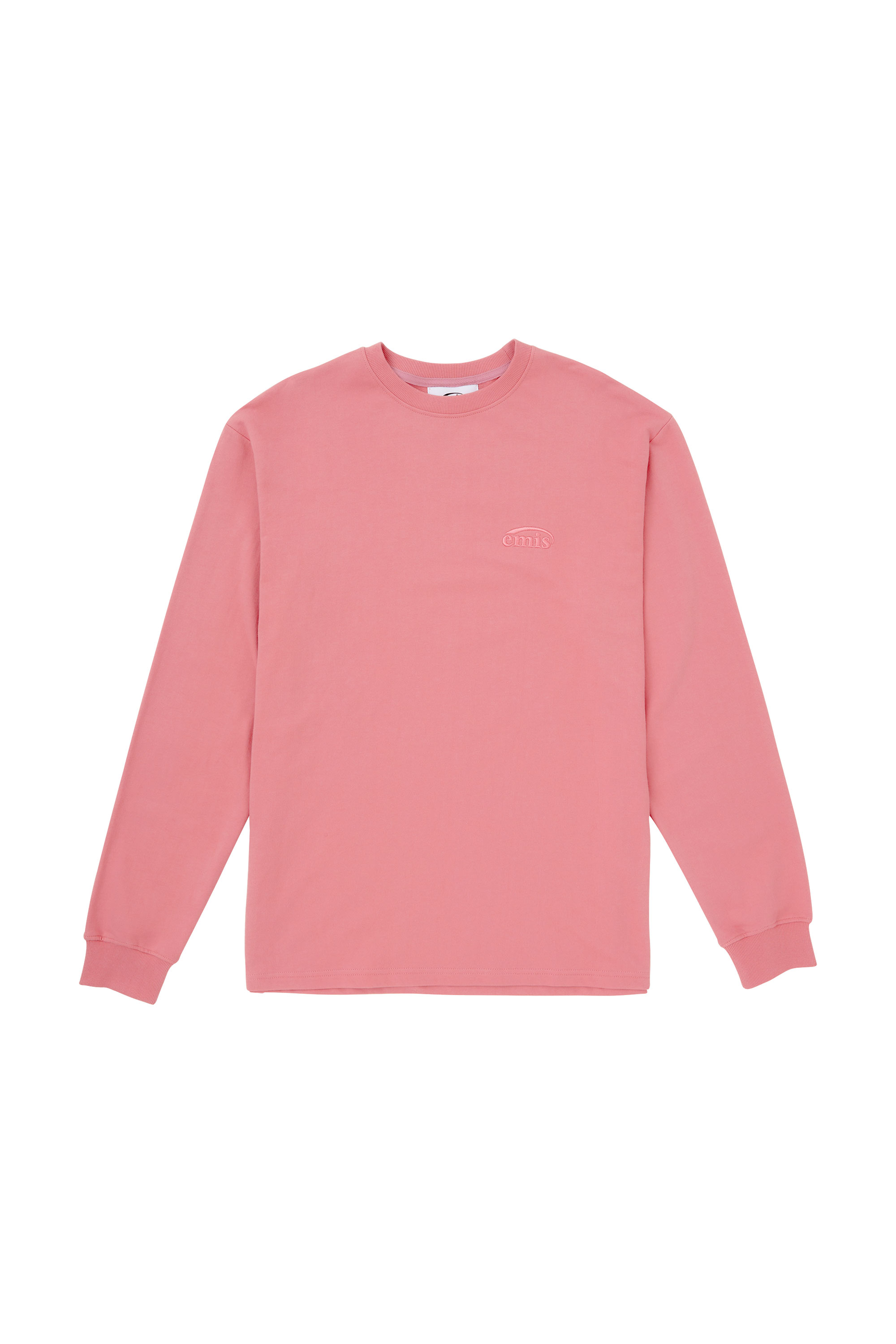 LONG SLEEVE CREW NECK TEE-INDY PINK