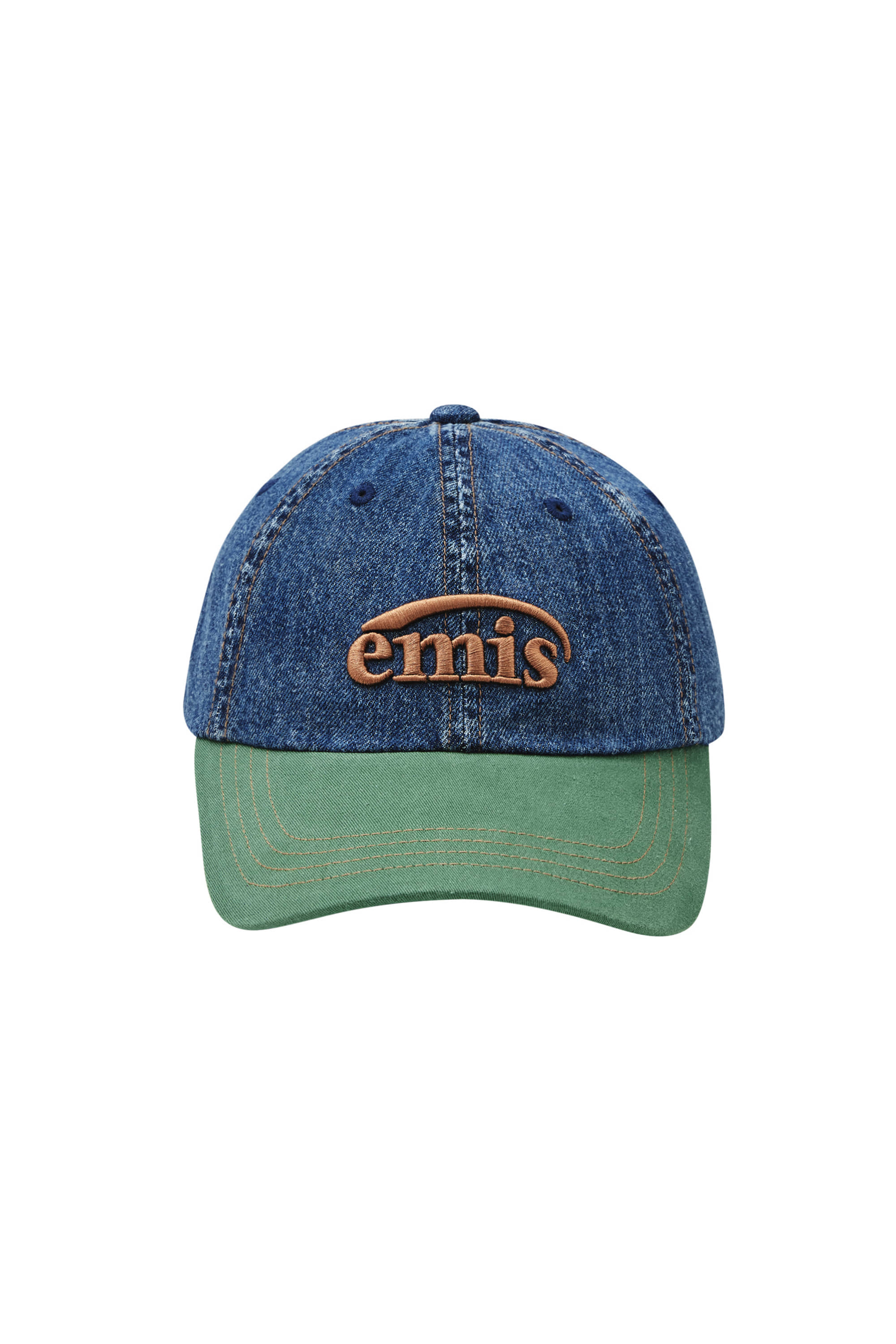 WASHED DENIM BALL CAP-BLUE/GREEN