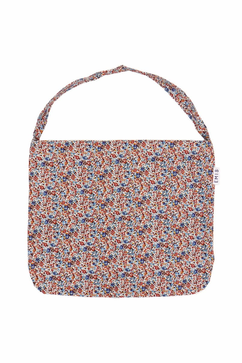 Flower Corduroy  Eco Bag-화이트/블루